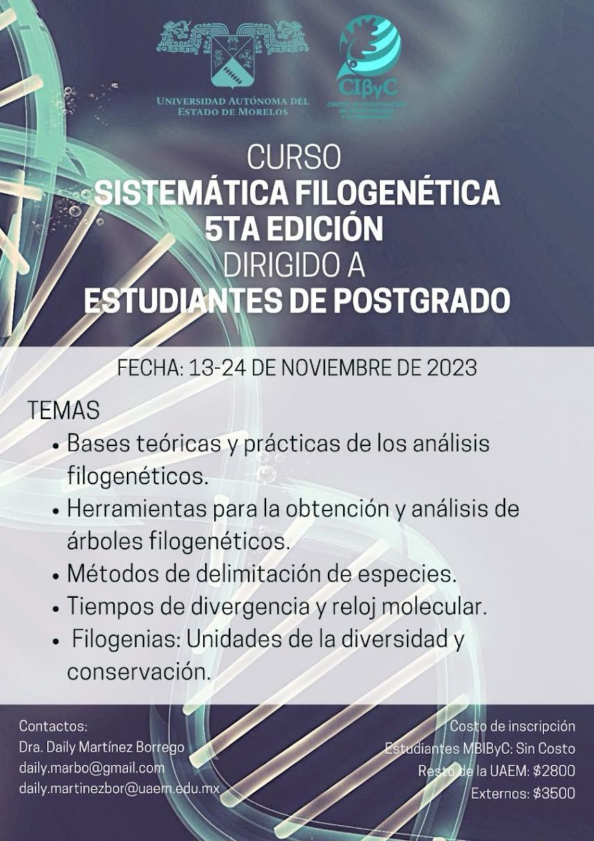 Curso Sistem Tica Filogen Tica Ta Edici N Universidad Aut Noma Del