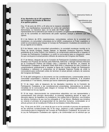 Manifiesto UAEM y sociedad civil de Morelos