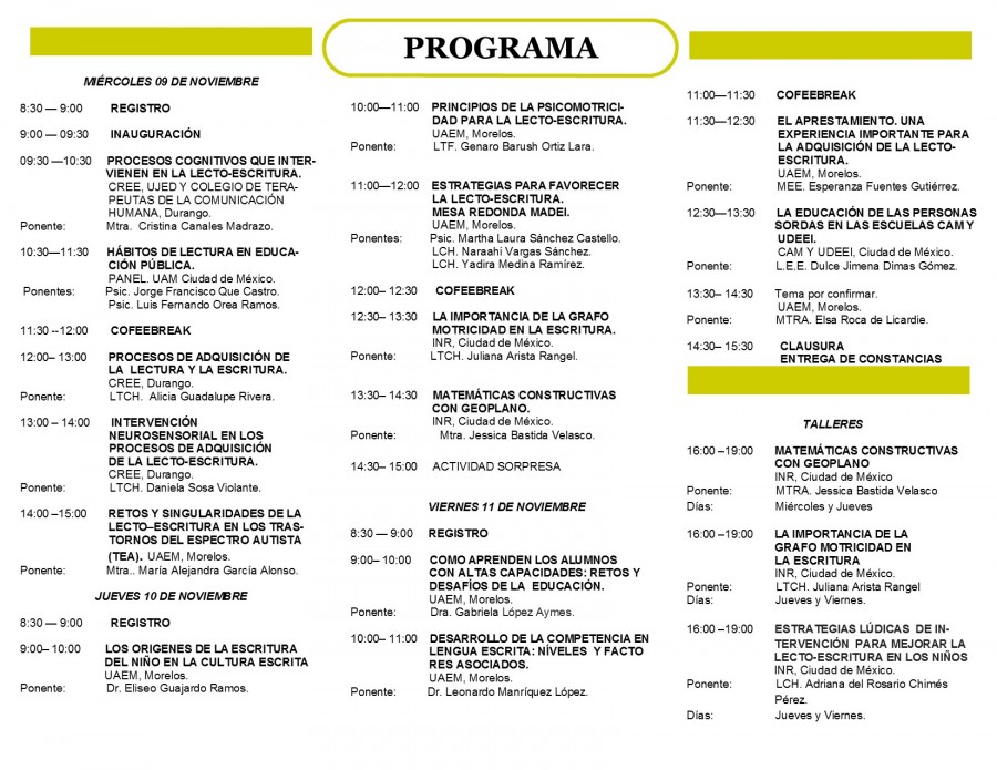Congreso Nacional de Detección e Intervención de los Trastornos de la Lecto-Escritura