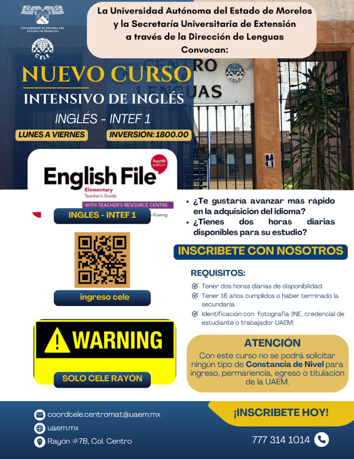 Nuevo Curso intensivo  INGLÉS - INTEF 1