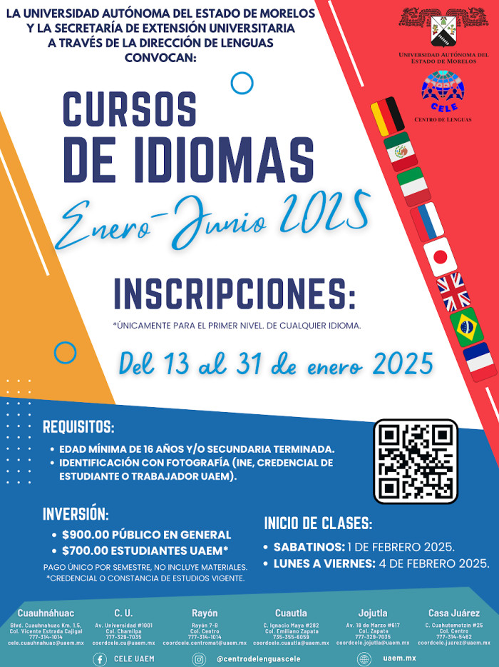 Cursos de idiomas (inscripciones) enero - junio 2025