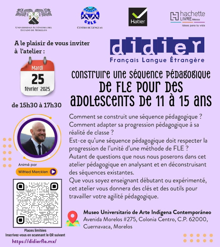 Taller  "Construire une séquence pédagogique de FLE pour des adolescents de 11 à 15 ans."