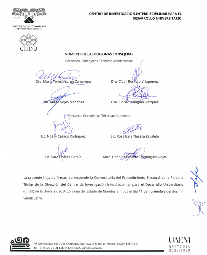 Procedimiento de elección a la personal titular de la Dirección del CIIDU 2024 - 2027