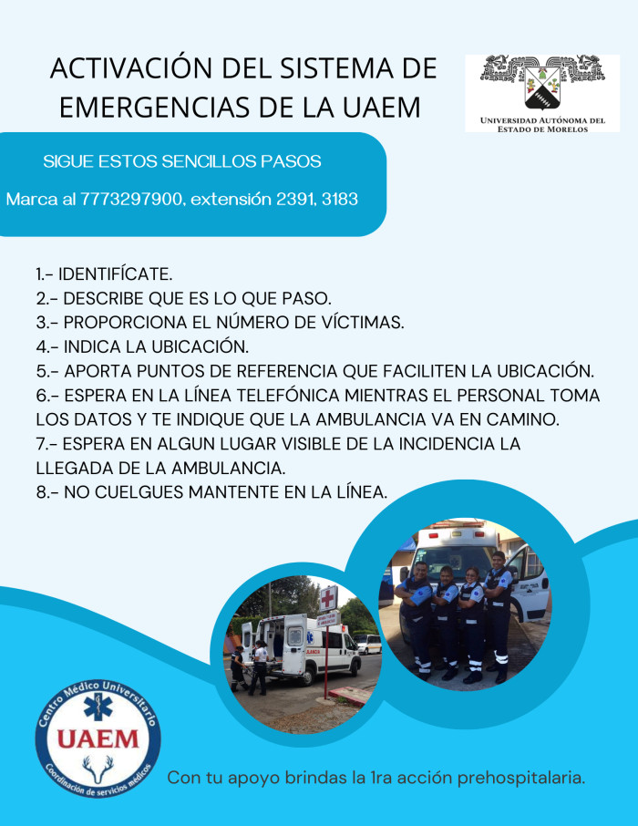 Activación del sistema de emergencias de la UAEM
