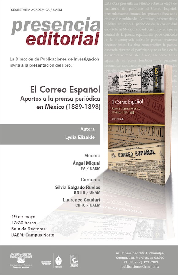 Presentación Del Libro El Correo EspaÑol De Lydia Elizalde Universidad Autónoma Del Estado De 9852
