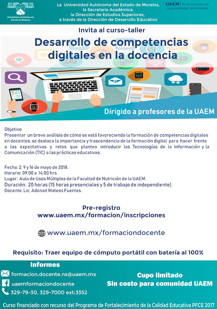 Desarrollo de competencias digitales en la docencia - Universidad Autónoma  del Estado de Morelos