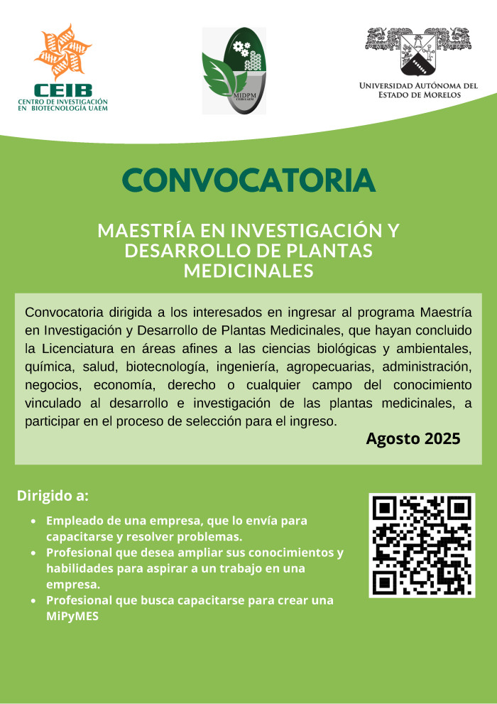 Maestría en Investigación y Desarrollo de Plantas Medicinales - Ingreso Agosto 2025