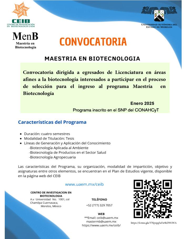 Maestría en Biotecnología - Ingreso Enero 2025