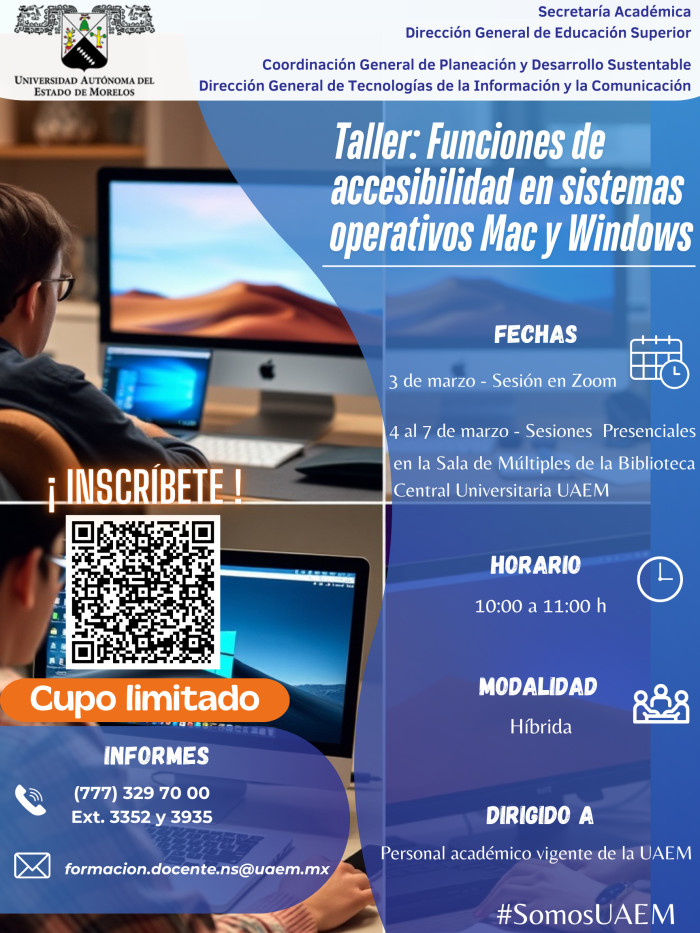 Taller: Funciones de accesibilidad en sistemas operativos Mac y Windows