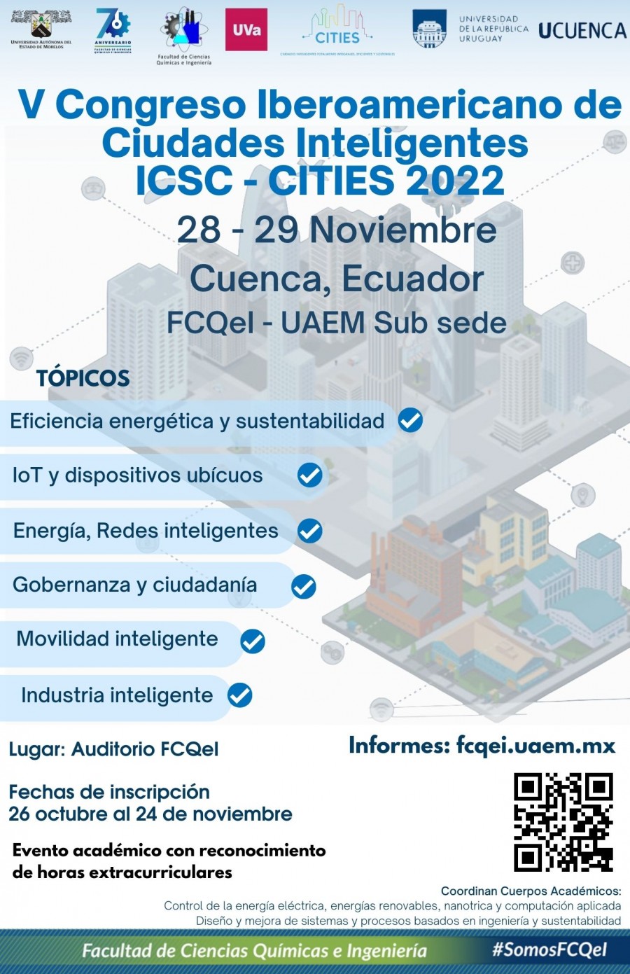 V Congreso Iberoamericano de Ciudades Inteligentes ICSC-CITIES 2022 -  Universidad Autónoma del Estado de Morelos