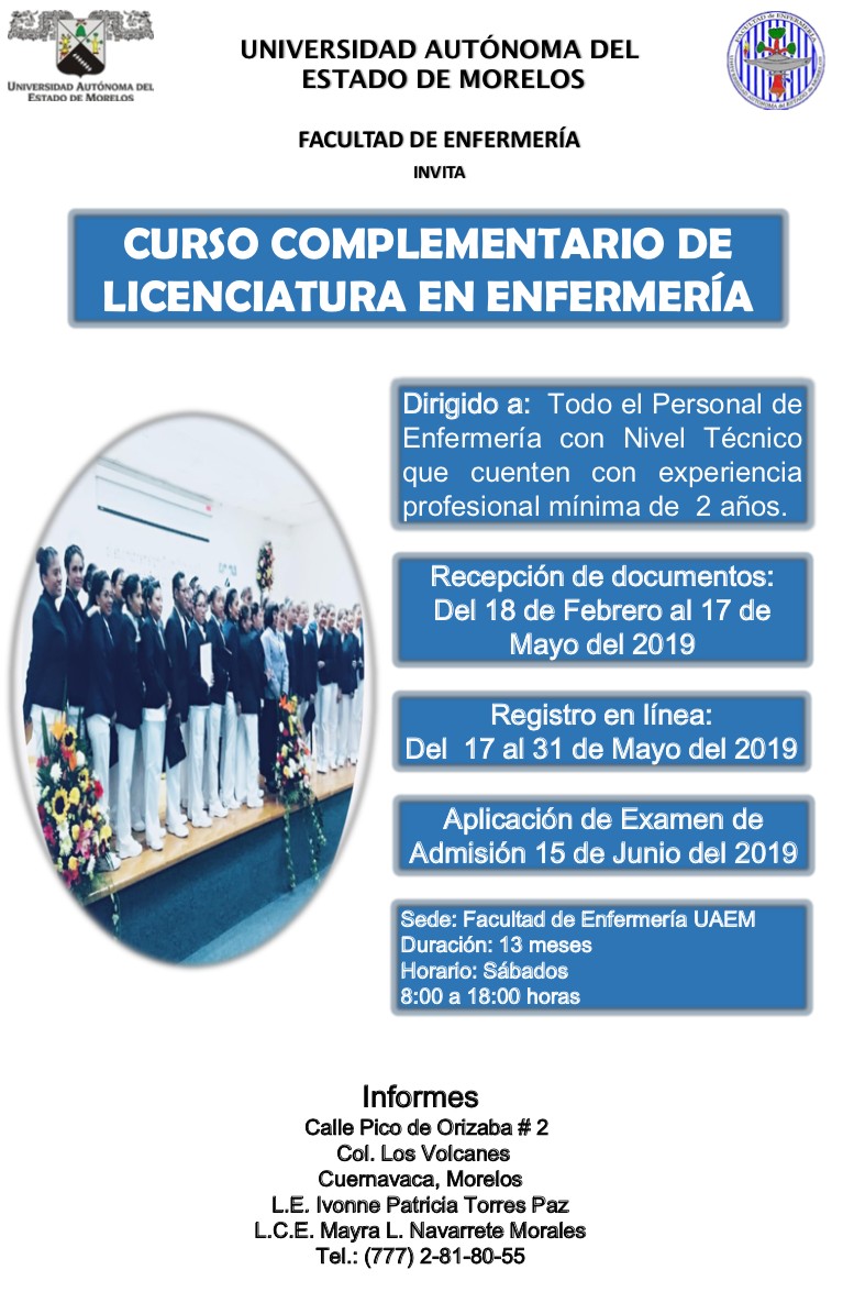 Curso Complementario De Licenciatura En Enfermería Universidad Autónoma Del Estado De Morelos 0192